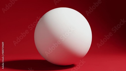 White egg floating above red surface minimalist composition