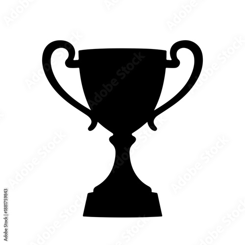 Trophy cup silhouette,Winner cup Black silhouette vector,champion Trophy cup 
