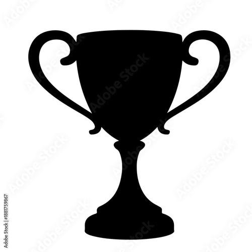 Trophy cup silhouette,Winner cup Black silhouette vector,champion Trophy cup 