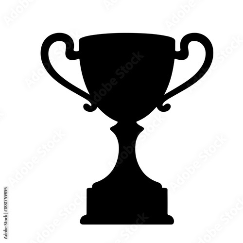 Trophy cup silhouette,Winner cup Black silhouette vector,champion Trophy cup 