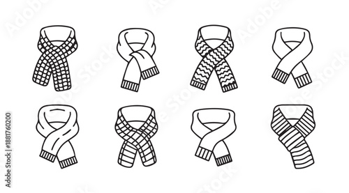 Eight different scarf knot styles