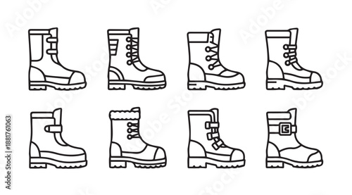 Collection of military-style boots