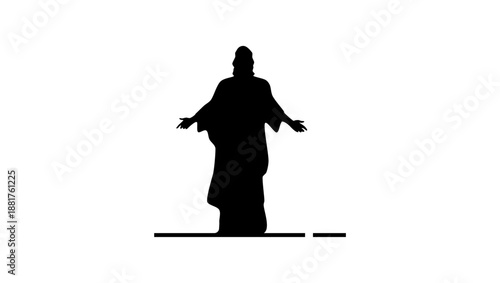 Jesus symbol, black isolated silhouette