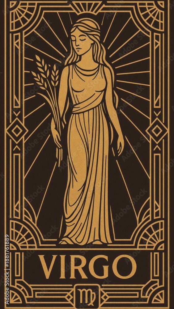 Fototapeta premium Elegant Virgo zodiac design wallpaper for mobile