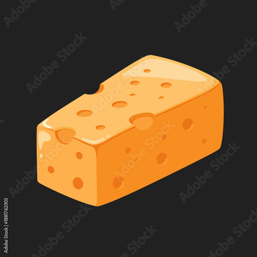 Block of Cheese with Holes and Texture.