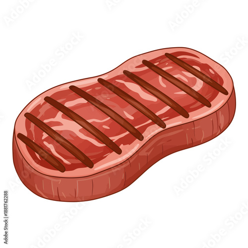 Grilled Steak with Charred Grill Marks.