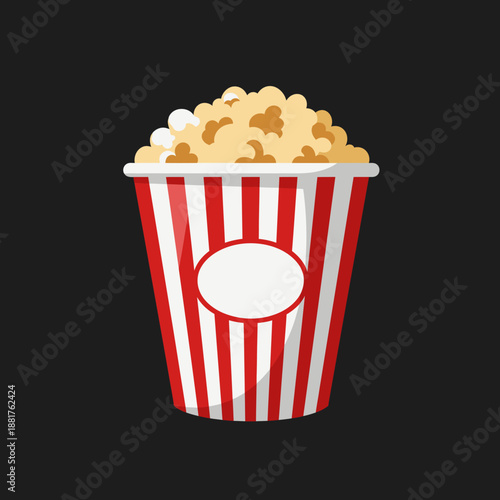 Red and White Striped Popcorn Bucket.