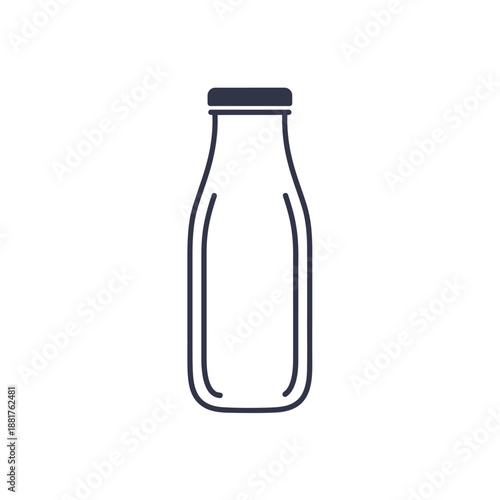 Simple Black Outline of a Milk Bottle.