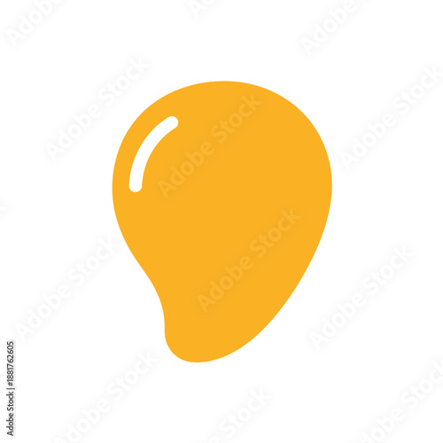 Yellow Droplet of Liquid with Shine.