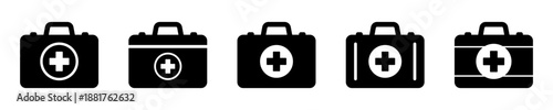 First Aid Box Icons, Medical Briefcase icons.