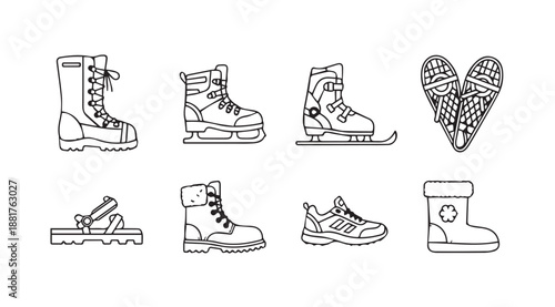 Assorted winter footwear collection