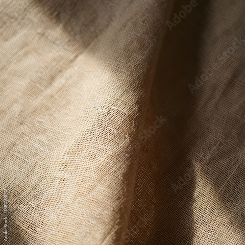 Textured Burlap Fabric with Natural Light and Shadows