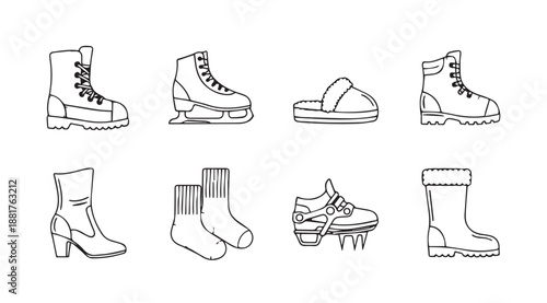 Assorted winter footwear collection