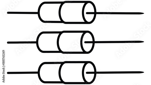 Cylindrical with lines through them black white