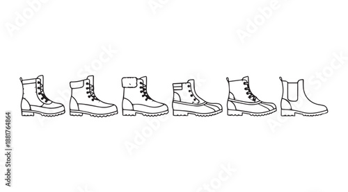 Collection of classic combat boots