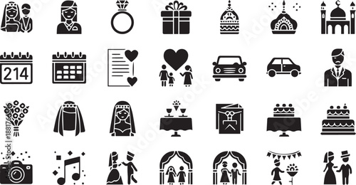 Professional Muslim Marriage, Bridal Traditions and Marital Life Icons Collection
