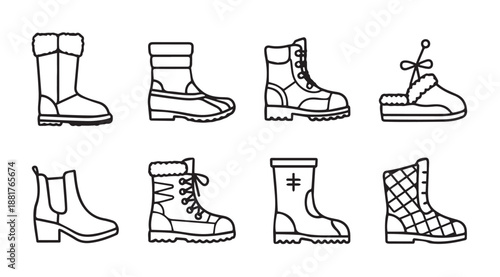 Collection of various winter boots