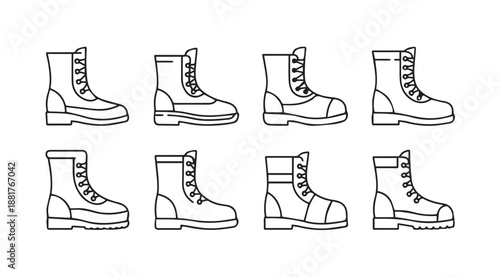Collection of military style boots