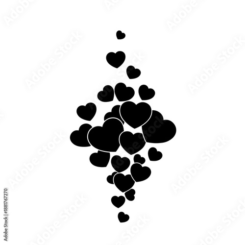 Black Hearts Arranged in Heart Shape.