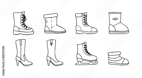 Collection of winter footwear