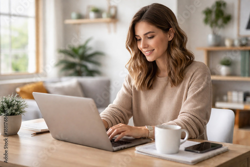 Remote Work from Home Office Lifestyle Concept