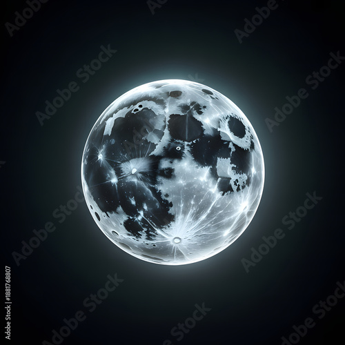 Wallpaper Mural High-Resolution Full Moon on Dark Black Background Torontodigital.ca