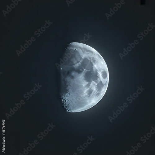 Wallpaper Mural Bright Large Moon on Dark Night Sky Background Torontodigital.ca