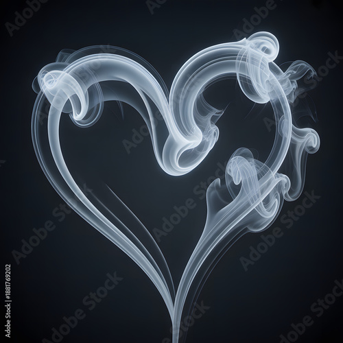 Wallpaper Mural Smoke Heart Shape on Black Background Romantic Concept Torontodigital.ca