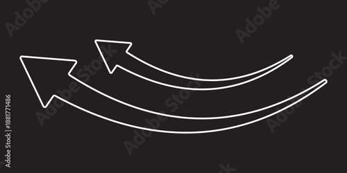 Set of curve arrows icon on Black background. flat style-arrows icon for your web site design, logo, app, UI. arrow indicated the direction symbol.