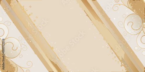 a beige and gold abstract background with swirling designs