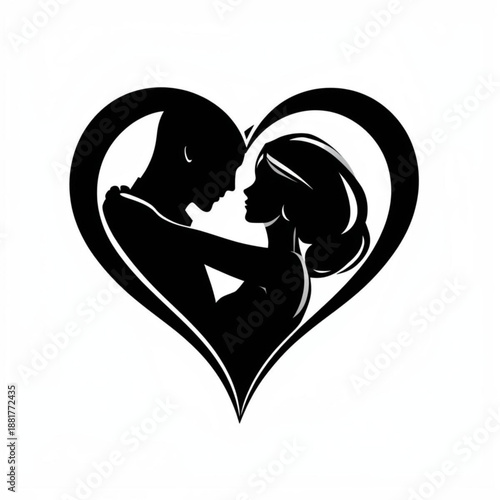 Happy family and romantic love cartoon illustration