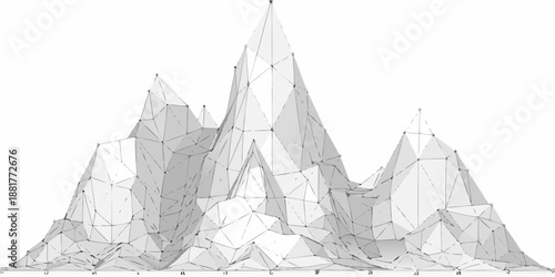 a 3d graph with multiple peaks and valleys