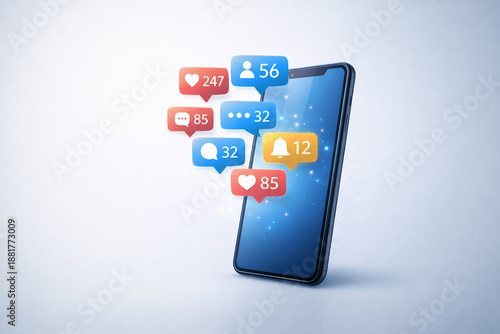 Social Media Marketing Concept with Smartphone and Icons