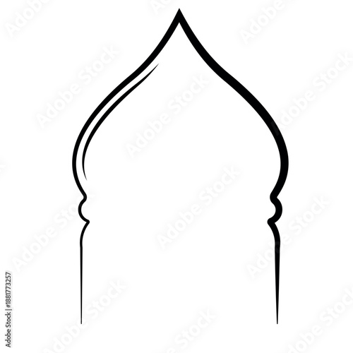 Islamic Arch Outline Icon for Cultural Architecture and Design Themes