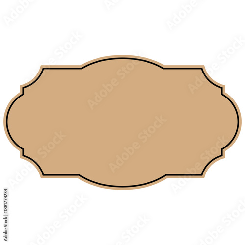 Vintage Ornate Label Frame Icon for Packaging and Graphic Design Themes