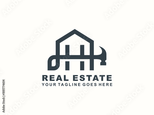 Professional construction and engineering logo template for real estate