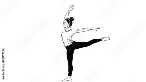 Elegant dancer in a dynamic pose demonstrating grace and flexibility