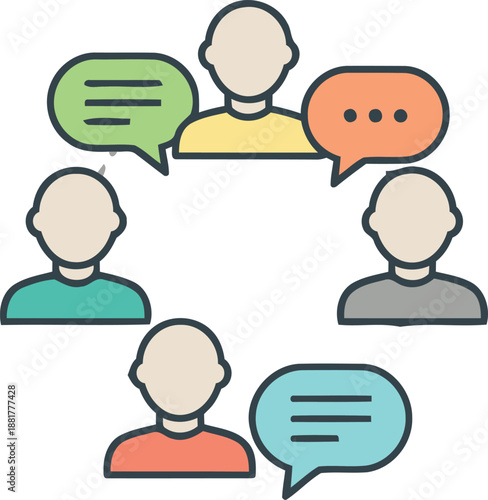 A group of diverse individuals engaged in a dynamic discussion exchanging ideas and feedback in a collaborative setting