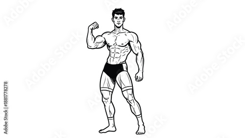 Illustrative depiction of a muscular male physique showcasing strength and definition