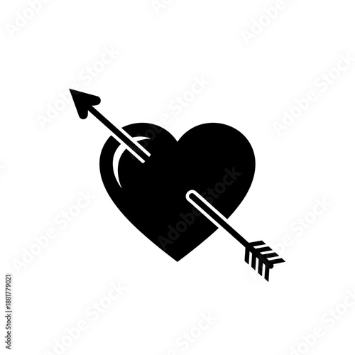 Heart with Arrow Illustration Design Element.