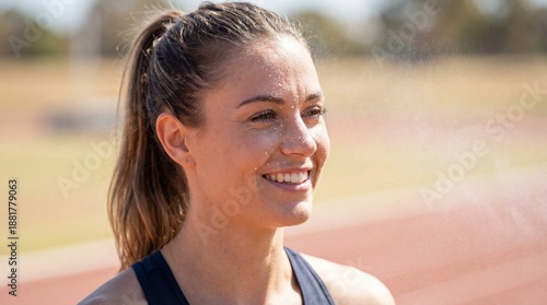 A determined athlete with a...
