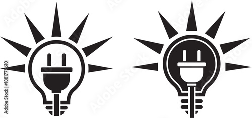 Light bulb silhouette icon illustration vector