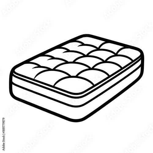 A simple mattress illustration in vector style for a
coloring book, 