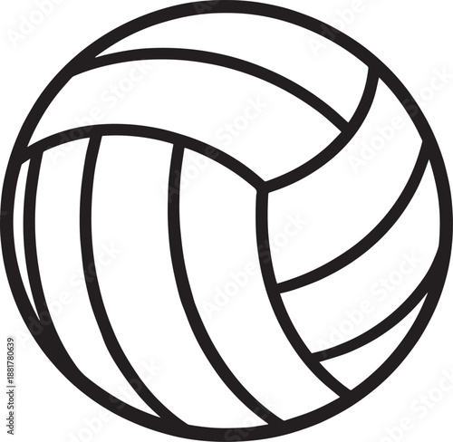 Minimal Volleyball Ball Line Icon