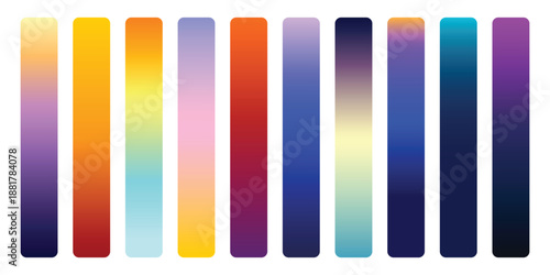 Set of dawn dusk midday and midnight color gradients for modern abstract design