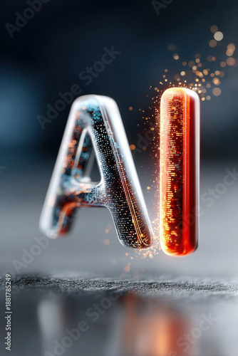 Extreme close-up of three-dimensional letters 