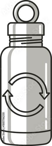 Modern Stainless Steel Balloon Whisk Vector Illustration