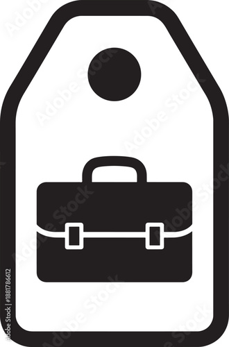 Baggage claim tag silhouette for travel identification