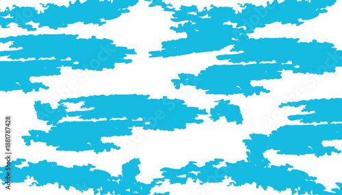 Dynamic diagonal blue brush stroke banner background. Hand drawn vector grainy brush stroke texture. Distress damaged edge vintage template with squiggle or expressive abstract bold smears