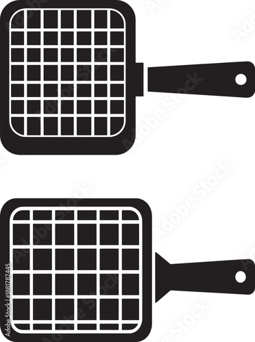 Grill silhouette for bbq cooking flat element icon